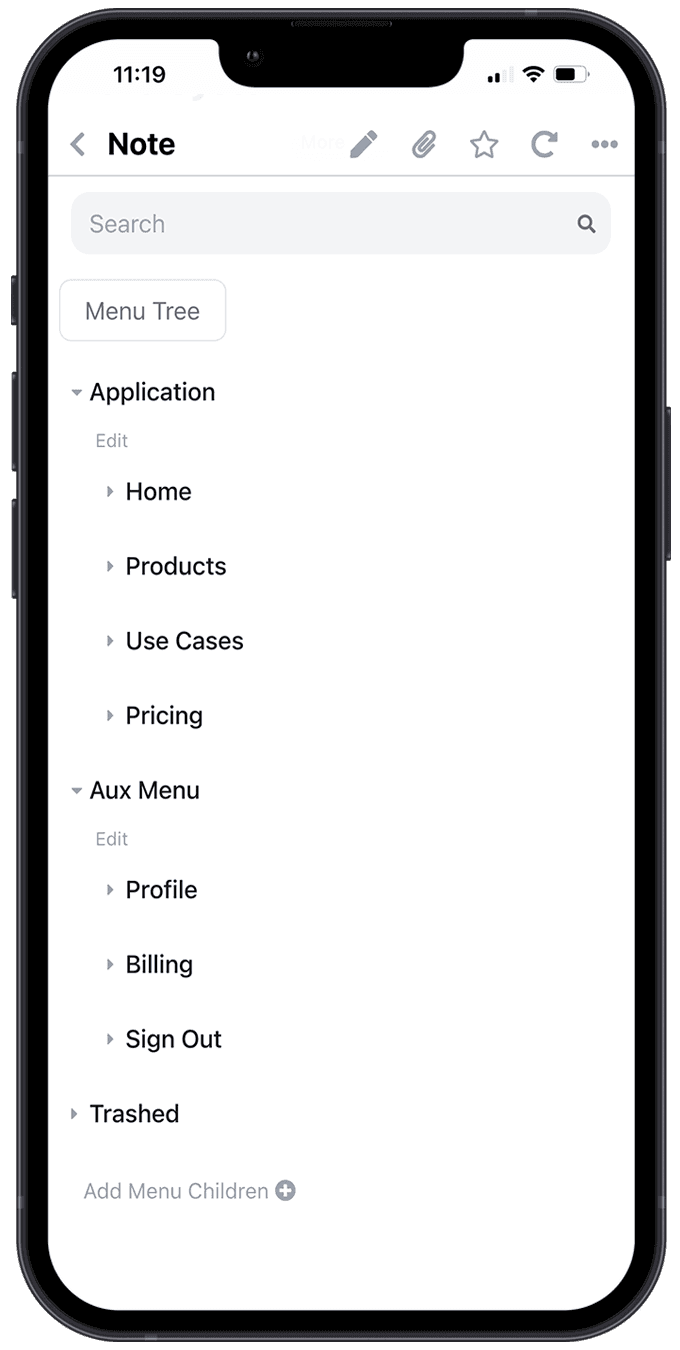 Mobile App screenshot