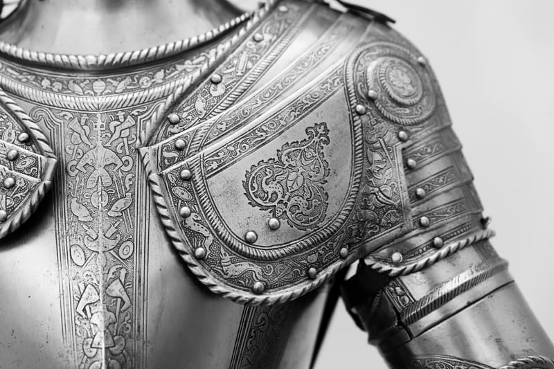 Closeup of knight armour